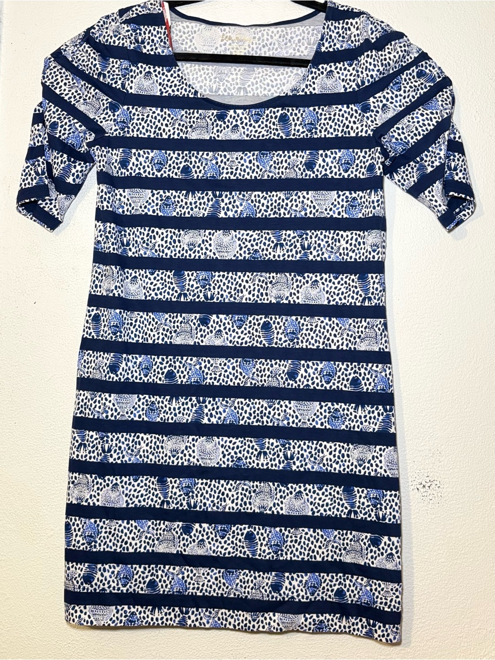 Lilly Pulitzer Women’s Sz M Lajolla Navy Blue & White Striped Midi Dress